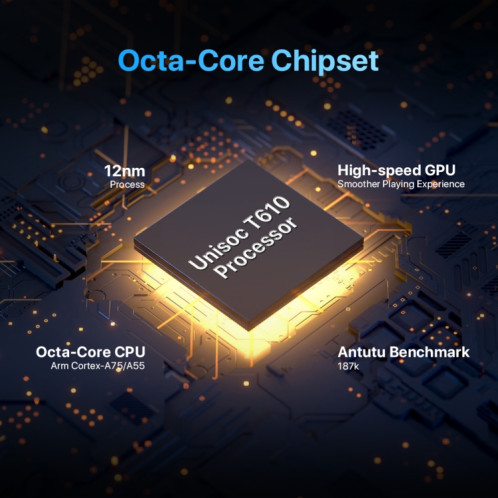 Umidigi Power 7 Max, caméra 48MP, 6 Go + 128 Go, Caméras triples arrière, batterie de 10000mAh, ID de visage et identification d'empreinte digitale latérale, 6,7 pouces Android 11 UNISOC T610 Octa Core jusqu'à 1,8 SU114L472-07