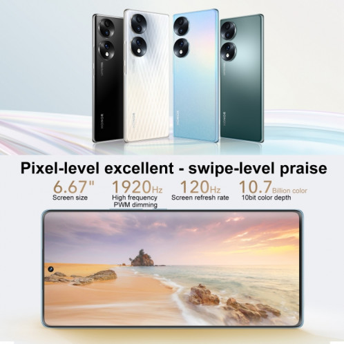 Honor 70 5G FNE-AN00, appareils photo 54MP, 12 Go + 256 Go, version chinoise, Caméras triple arrière, identification des empreintes digitales de l'écran, 6,67 pouces Magic UI 6.1 Qualcomm Snapdragon 778G Plus Octa SH41JB1261-07