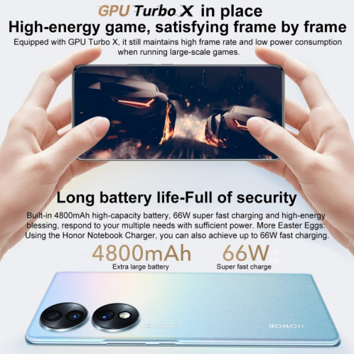 Honor 70 5G FNE-AN00, appareils photo 54MP, 12 Go + 256 Go, version chinoise, Caméras triple arrière, identification des empreintes digitales de l'écran, 6,67 pouces Magic UI 6.1 Qualcomm Snapdragon 778G Plus Octa SH41JB1261-07