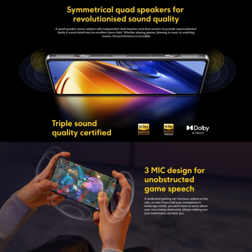  Xiaomi POCO F4 GT 5G, appareil photo 64MP, 12 Go + 256 Go, version globale avec Google Play, Caméras triple arrière, identification d'empreintes digitales faciales et latérales AI, 6,67 pouces MIUI 13 / SX229B1135-07