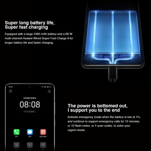 HUAWEI Mate 50E 256 Go, appareil photo 50 MP, version chinoise, Caméras arrière doubles, identification d'empreintes digitales à l'écran, 6,7 pouces HarmonyOS 3.0 Qualcomm Snapdragon 778G 4G Octa Core jusqu'à 2,42 SH269S1128-09