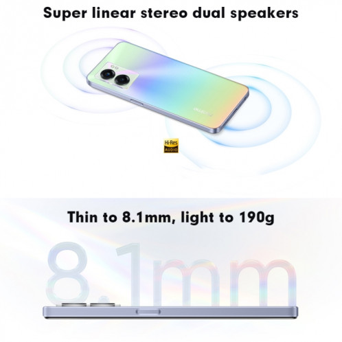 Realme V23 5G, appareil photo 48MP, 12 Go + 256 Go, Caméras arrière doubles, identification d'empreintes digitales latérales, batterie 5000 mAh, Realme UI 3.0 de 6,58 pouces / Android 12 MediaTek Dimensity 810 Octa SR75NB641-014