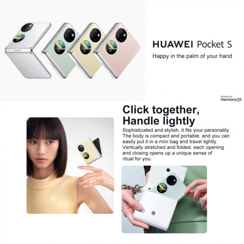 HUAWEI Pocket S 128 Go BAL-AL60, appareil photo 40 MP, version Chine, Caméras arrière doubles, identification d'empreintes digitales latérales, 6,9 pouces + 1,04 pouces HarmonyOS 3.0 Snapdragon 778G Octa Core jusqu'à SH91OB1134-013