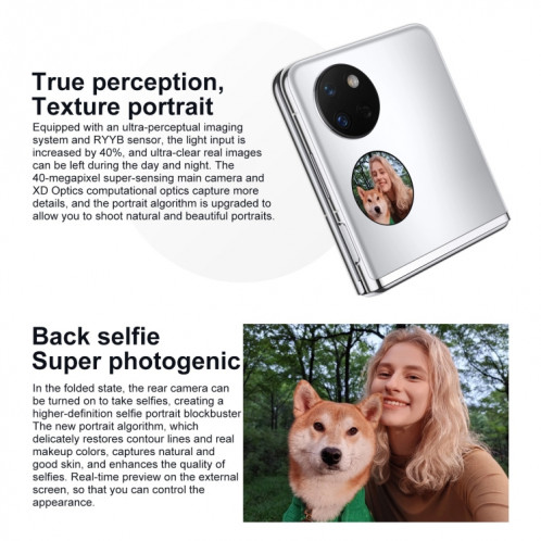 HUAWEI Pocket S 128 Go BAL-AL60, appareil photo 40 MP, version Chine, Caméras arrière doubles, identification d'empreintes digitales latérales, 6,9 pouces + 1,04 pouces HarmonyOS 3.0 Snapdragon 778G Octa Core jusqu'à SH91OB1134-013