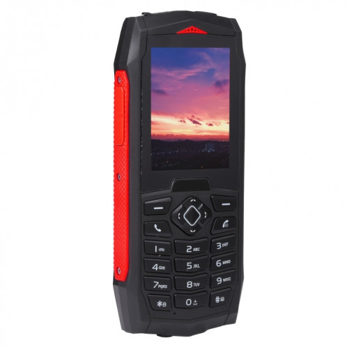 Téléphone robuste Rugtel R1C, IP68 étanche à la poussière antichoc, 2,4 pouces, MTK6261D, batterie 2000 mAh, SOS, FM, double SIM (rouge) SR303R207-014
