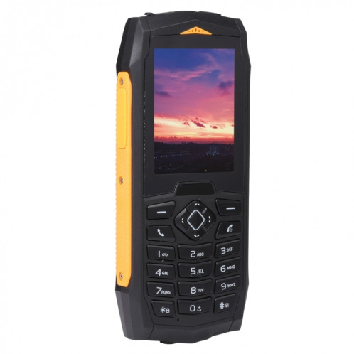 Téléphone robuste Rugtel R1C, IP68 étanche à la poussière antichoc, 2,4 pouces, MTK6261D, batterie 2000 mAh, SOS, FM, double SIM (jaune) SR303Y987-014