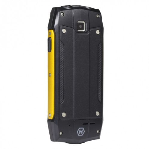 Téléphone robuste Rugtel R1D, IP68 étanche à la poussière et aux chocs, 2,4 pouces, MTK6261D, batterie 2000 mAh, haut-parleur fort, FM, réseau : 2G, double SIM (jaune) SR304Y1553-013