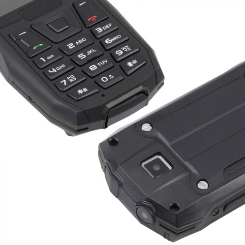 Téléphone robuste Rugtel R2C, IP68 étanche à la poussière antichoc, 2,4 pouces, MTK6261D, batterie 2500 mAh, SOS, FM, double SIM (noir) SR305B1479-014