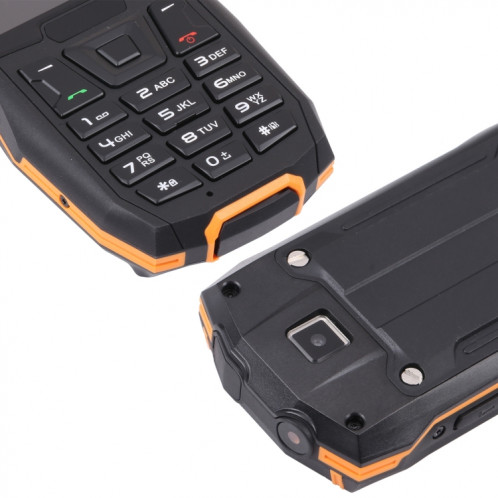 Téléphone robuste Rugtel R2C, IP68 étanche à la poussière antichoc, 2,4 pouces, MTK6261D, batterie 2500 mAh, SOS, FM, double SIM (orange) SR305E501-014