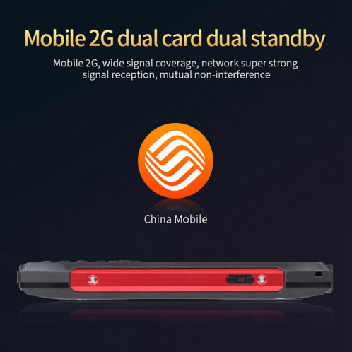 Téléphone robuste Rugtel R3C, IP68 étanche à la poussière et aux chocs, 2,8 pouces, MTK6261D, batterie 2500 mAh, SOS, FM, double SIM (rouge) SR306R1138-014