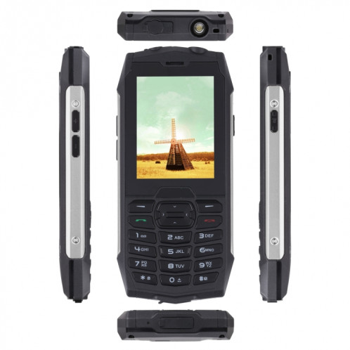 Téléphone robuste Rugtel R3C, IP68 étanche à la poussière antichoc, 2,8 pouces, MTK6261D, batterie 2500 mAh, SOS, FM, double SIM (argent) SR306S562-014