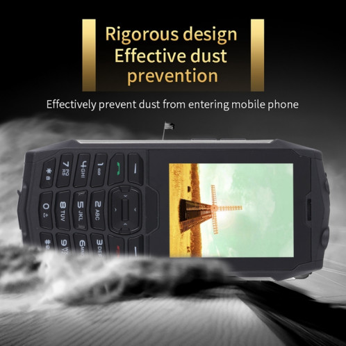 Téléphone robuste Rugtel R3C, IP68 étanche à la poussière antichoc, 2,8 pouces, MTK6261D, batterie 2500 mAh, SOS, FM, double SIM (argent) SR306S562-014
