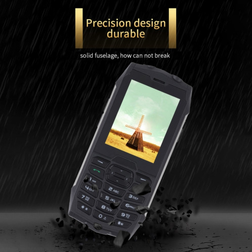 Téléphone robuste Rugtel R3C, IP68 étanche à la poussière antichoc, 2,8 pouces, MTK6261D, batterie 2500 mAh, SOS, FM, double SIM (argent) SR306S562-014