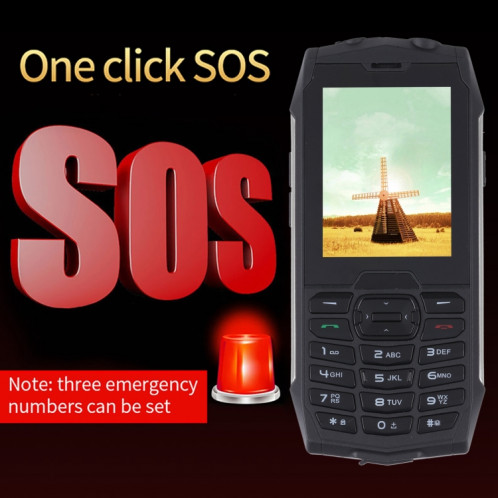 Téléphone robuste Rugtel R3C, IP68 étanche à la poussière antichoc, 2,8 pouces, MTK6261D, batterie 2500 mAh, SOS, FM, double SIM (argent) SR306S562-014