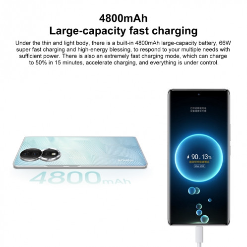 Honor 80 5G ANN-AN00, caméras 160MP, 12 Go + 256 Go, version chinoise, Caméras triple arrière, identification des empreintes digitales de l'écran, 6,67 pouces Magic UI 7.0 Qualcomm Snapdragon 782G Octa Core jusqu'à SH21JB457-08