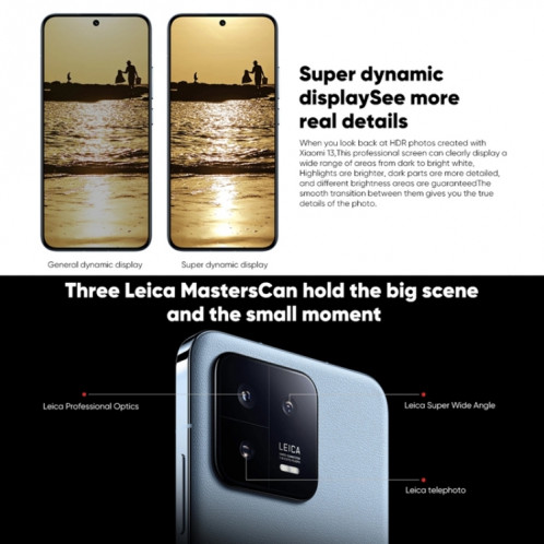 Xiaomi 13, appareil photo 50MP, 12 Go + 256 Go, Caméras arrière triple, identification d'empreintes digitales à l'écran de 6,36 pouces MIUI 14 Qualcomm Snapdragon 8 Gen 2 Octa Core jusqu'à 3,2 GHz, réseau : 5G, SX341G979-018