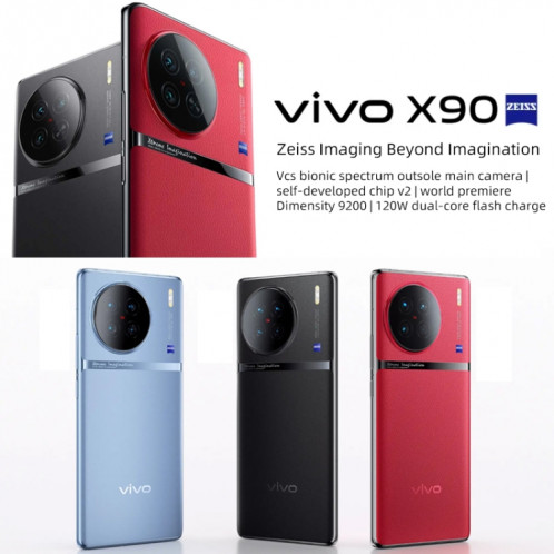 vivo X90 5G, appareil photo 50MP, 12 Go + 256 Go, Caméras arrière triples, identification d'empreintes digitales à l'écran / identification faciale, batterie 4810 mAh, Android 13.0 OriginOS 3 MediaTek Dimensity 9200 SV350L113-011