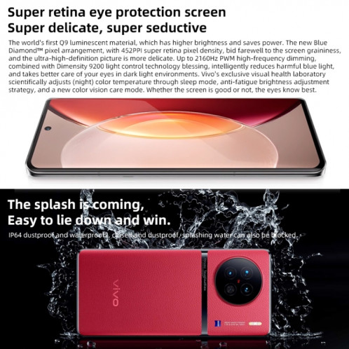 vivo X90 5G, appareil photo 50MP, 12 Go + 256 Go, Caméras arrière triples, identification d'empreintes digitales à l'écran / identification faciale, batterie 4810 mAh, Android 13.0 OriginOS 3 MediaTek Dimensity 9200 SV350L113-011