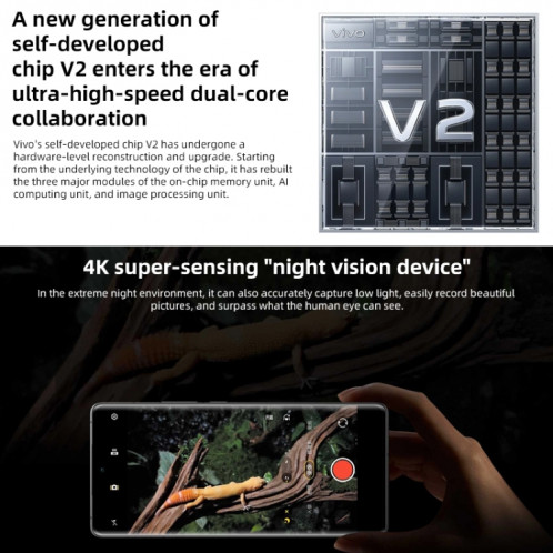 vivo X90 5G, appareil photo 50MP, 12 Go + 256 Go, Caméras arrière triples, identification d'empreintes digitales à l'écran / identification faciale, batterie 4810 mAh, Android 13.0 OriginOS 3 MediaTek Dimensity 9200 SV350L113-011