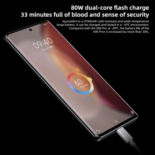 Vivo X90 Pro + 5G, appareil photo 64MP, 12 Go + 512 Go, Caméras arrière quadruples, identification des empreintes digitales de l'écran / identification du visage, batterie 4700 mAh, 6,78 pouces Android 13.0 OriginOS 3 SV356B1215-012