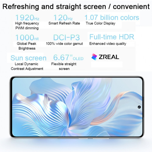 Honor 80 Pro Flat 5G ANB-AN00, caméras 160MP, 12 Go + 256 Go, version chinoise, Caméras triple arrière, identification des empreintes digitales de l'écran, 6,67 pouces Magic UI 7.0 Qualcomm Snapdragon 8+ Gen1 Octa SH76JB856-010