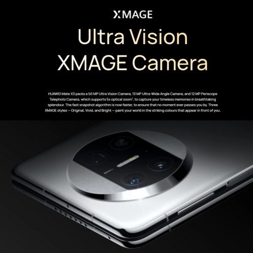 Huawei Mate X3 512 Go ALT-AL00, appareil photo 50 MP, version Chine, Triple caméras, identification du visage et identification des empreintes digitales latérales, batterie 4800 mAh, écran 7,85 pouces + 6,4 pouces, SH421B737-016