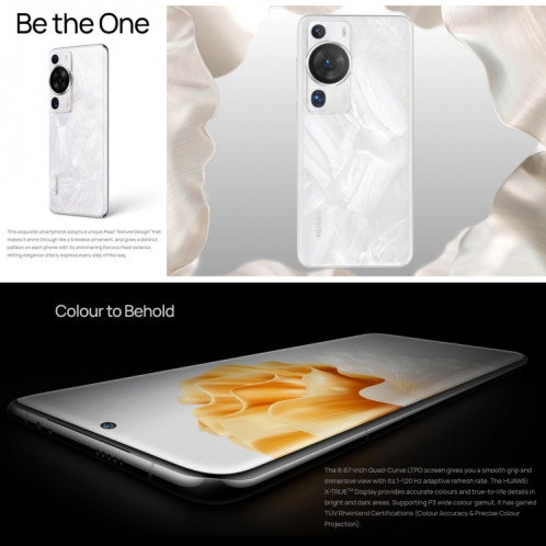 HUAWEI P60 Pro MNA-AL00, 512 Go, appareil photo 48 MP, version chinoise, Caméras triple arrière, identification d'empreintes digitales à l'écran, 6,67 pouces HarmonyOS 3.1 Qualcomm Snapdragon 8+ 4G Octa Core jusqu'à SH25EM1568-014