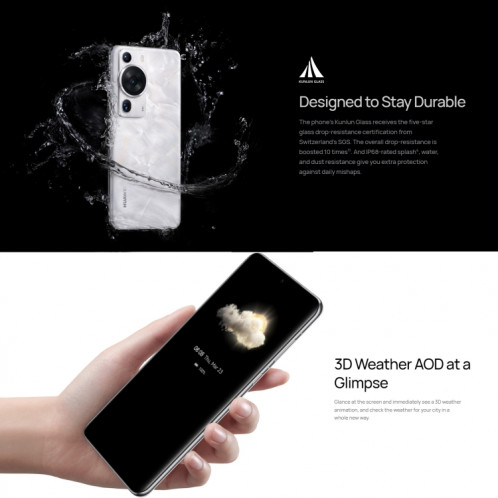 HUAWEI P60 Pro MNA-AL00, 512 Go, appareil photo 48 MP, version chinoise, Caméras triple arrière, identification d'empreintes digitales à l'écran, 6,67 pouces HarmonyOS 3.1 Qualcomm Snapdragon 8+ 4G Octa Core jusqu'à SH25EM1568-014