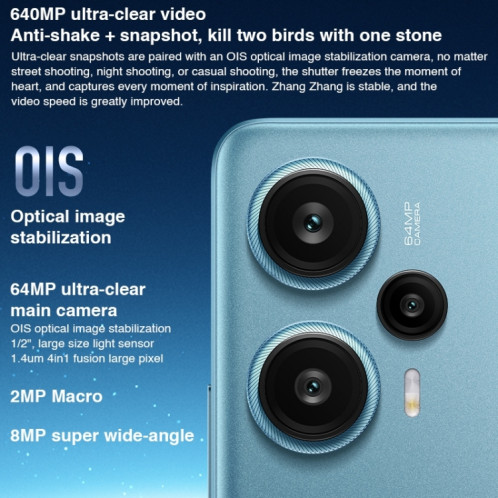 Xiaomi Redmi Note 12 Turbo 5G, appareil photo 64MP, 12 Go + 512 Go, Caméras arrière triples, batterie 5000 mAh, MIUI 14 Snapdragon 7+ Gen2 Octa Core de 6,67 pouces jusqu'à 2,91 GHz, réseau : 5G, double SIM, NFC, SX433J802-012