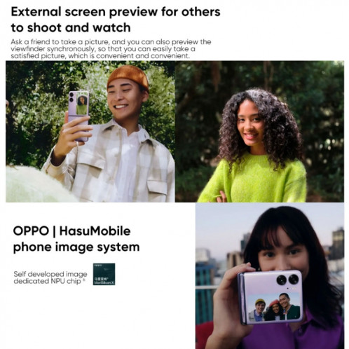 OPPO Find N2 Flip 16 Go + 512 Go, appareil photo 50MP, version chinoise, Double caméra arrière, identification du visage et identification des empreintes digitales latérales, écran 6,8 pouces + 3,26 pouces, ColorOS SO441B893-017
