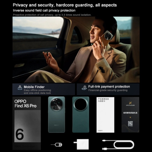 OPPO Find X6 Pro 5G, 16 Go + 256 Go, appareil photo 50MP, version chinoise, Triple caméras arrière, 6,82 pouces ColorOS 13.1 Qualcomm Snapdragon 8 Gen 2 Octa Core jusqu'à 3,187 GHz, réseau : 5G, prise en charge de SO445G1779-012