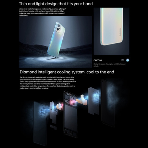 OPPO K10x 5G, 8 Go + 256 Go, appareil photo 64MP, version chinoise, Triple caméras arrière, identification d'empreintes digitales latérales, 6,59 pouces ColorOS 12.1 Qualcomm Snapdragon 695 Octa Core jusqu'à 2,2 GHz, SO451B774-010