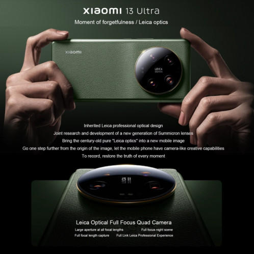 Xiaomi 13 Ultra, appareil photo 50MP, 12 Go + 256 Go, Caméras arrière Quad Leica, identification d'empreintes digitales à l'écran, batterie 5000 mAh, 6,73 pouces 2K OLED MIUI 14 Qualcomm Snapdragon 8 Gen2 Octa Core 4 SX81OG1947-014