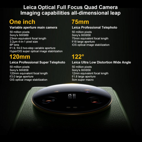 Xiaomi 13 Ultra, appareil photo 50MP, 12 Go + 256 Go, Caméras arrière Quad Leica, identification d'empreintes digitales à l'écran, batterie 5000 mAh, 6,73 pouces 2K OLED MIUI 14 Qualcomm Snapdragon 8 Gen2 Octa Core 4 SX81OG1947-014
