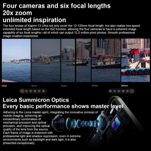Xiaomi 13 Ultra, appareil photo 50MP, 12 Go + 256 Go, Caméras arrière Quad Leica, identification d'empreintes digitales à l'écran, batterie 5000 mAh, 6,73 pouces 2K OLED MIUI 14 Qualcomm Snapdragon 8 Gen2 Octa Core 4 SX81OG1947-014