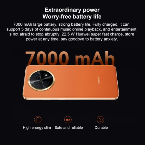 Huawei Enjoy 60X 256 Go STG-AL00, version chinoise, Caméras arrière doubles, identification d'empreintes digitales latérales, batterie 7000 mAh, 6,95 pouces HarmonyOS 3.0 Qualcomm Snapdragon 680 Octa Core 2,4 GHz, SH486B1871-011