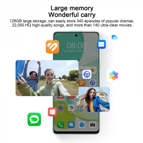 Huawei Enjoy 60 Pro 128 Go MAO-AL00, version chinoise, Caméras arrière doubles, identification d'empreintes digitales latérales, batterie 5000 mAh, 6,8 pouces HarmonyOS 3.0 Qualcomm Snapdragon 680 Octa Core, réseau : SH504B315-010