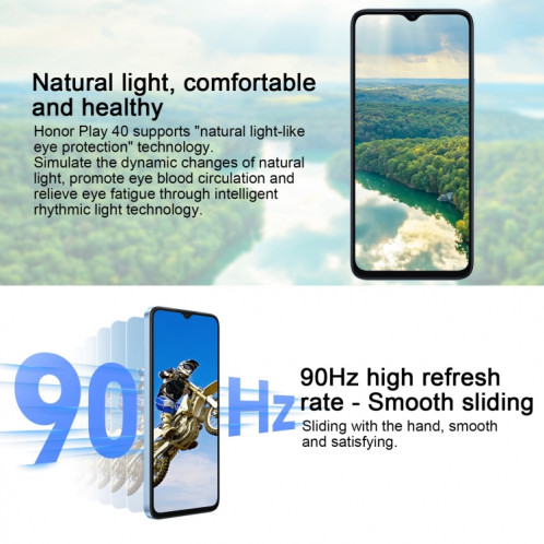 Honor Play 40 5G WDY-AN00, 8 Go + 256 Go, version chinoise, Identification faciale et identification d'empreintes digitales latérales, 5200 mAh, 6,56 pouces MagicOS 7.1 / Android 13 Qualcomm Snapdragon 480 Plus Octa SH508B217-09