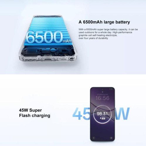 OPPO A5 5G, 8 Go + 256 Go, écran 6,7 pouces, ColorOS 15.0, Qualcomm Snapdragon 6 Gen 1 Octa Core, OTG, NFC, réseau 5G (noir) SO563B970-019