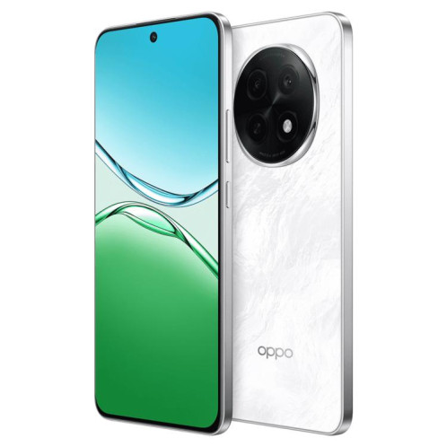 OPPO A5 Pro, 12 Go + 256 Go, écran 6,7 pouces, lecteur d'empreintes digitales, ColorOS 15.0, MediaTek Dimensity 7300 Octa Core, OTG, NFC, réseau 5G (blanc) SO568W516-021