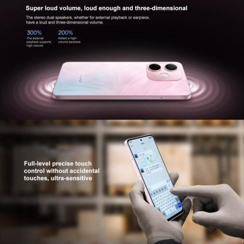 OPPO A5 Vitality 5G, 12 Go + 512 Go, lecteur d'empreintes digitales latéral, 6,67 pouces, ColorOS 15.0, MediaTek Dimensity 6300 Octa Core, OTG, réseau 5G (rose) SO572F147-018