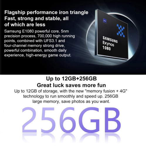 vivo S16e 5G, appareil photo 50MP, 12 Go + 256 Go, Caméras arrière triples, identification des empreintes digitales de l'écran, batterie 4600mAh, 6,62 pouces Android 11 Origin OS Ocean Exynos 1080 Octa Core jusqu'à SV809P1670-011