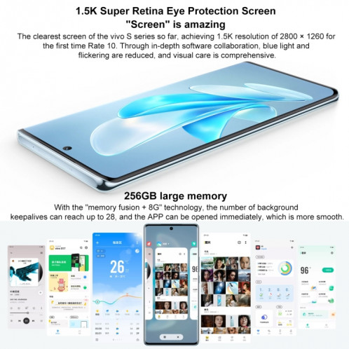 vivo S17 Pro 5G, appareil photo 50MP, 8 Go + 256 Go, Caméras triple arrière, identification des empreintes digitales de l'écran, batterie 4600 mAh, 6,78 pouces Android 13 Origin OS 3 Dimensity 8200 Octa Core jusqu'à SV813B277-014