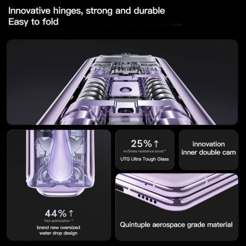 vivo X Flip 5G, appareil photo 50MP, 12 Go + 256 Go, Caméras arrière doubles, identification d'empreintes digitales latérales, batterie 4400 mAh, 6,74 pouces + 3,0 pouces Android 13.0 OriginOS 3 Qualcomm Snapdragon 8+ SV821B1300-018
