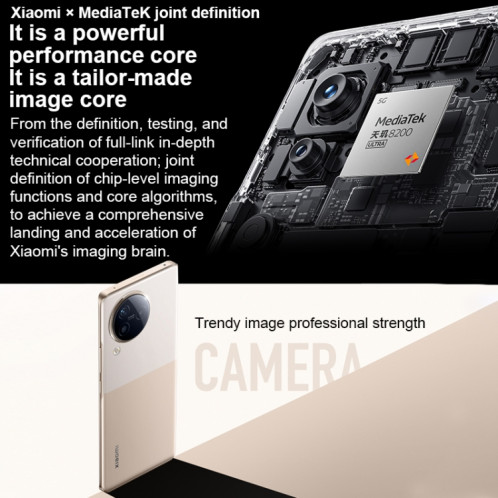 Xiaomi Citizen 3 5G, appareil photo 50MP, 12 Go + 256 Go, Caméras arrière triples + caméras frontales doubles, identification d'empreintes digitales à l'écran, batterie 4500 mAh, MIUI 6,55 pouces 14 Dimensity SX827H1285-012