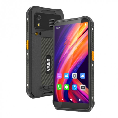 Téléphone robuste standard UNIWA M512, 4 Go + 64 Go, IP65 étanche à la poussière et aux chocs, batterie 4100 mAh, 5,7 pouces Android 12 MTK6762 Octa Core jusqu'à 2,0 GHz, réseau : 4G, NFC (noir) SU831B567-04