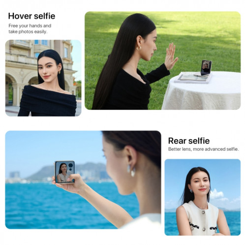 Honor Magic V Flip, 12 Go + 256 Go, écran 6,8 pouces + 4,0 pouces MagicOS 8.0 Snapdragon 8+ Gen 1 Octa Core, réseau : 5G, NFC, OTG (noir) SH921B641-022