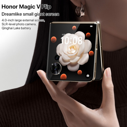 Honor Magic V Flip, 12 Go + 256 Go, écran 6,8 pouces + 4,0 pouces MagicOS 8.0 Snapdragon 8+ Gen 1 Octa Core, réseau : 5G, NFC, OTG (noir) SH921B641-022