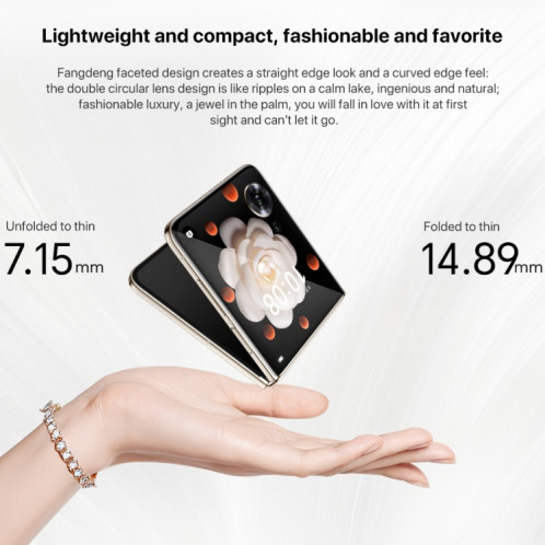 Honor Magic V Flip, 12 Go + 256 Go, écran 6,8 pouces + 4,0 pouces MagicOS 8.0 Snapdragon 8+ Gen 1 Octa Core, réseau : 5G, NFC, OTG (noir) SH921B641-022