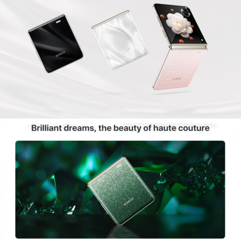 Honor Magic V Flip, 12 Go + 256 Go, écran 6,8 pouces + 4,0 pouces MagicOS 8.0 Snapdragon 8+ Gen 1 Octa Core, réseau : 5G, NFC, OTG (noir) SH921B641-022